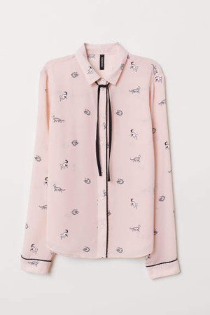 Blouse with Ties - Pink
