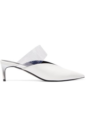 Stella McCartney | Logo-perforated PU and faux leather mules | NET-A-PORTER.COM