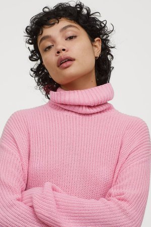 Abito in maglia a collo alto - Rosa - DONNA | H&M IT