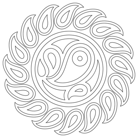 Paisley Mandala coloring page | Free Printable Coloring Pages