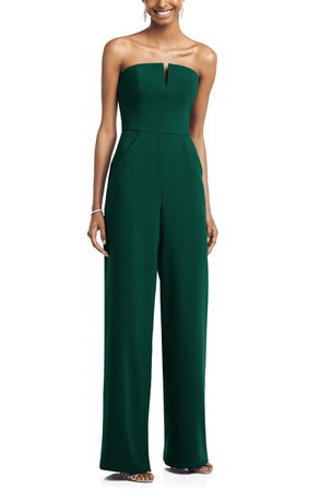 Dessy Collection Strapless Crepe Jumpsuit | Nordstrom
