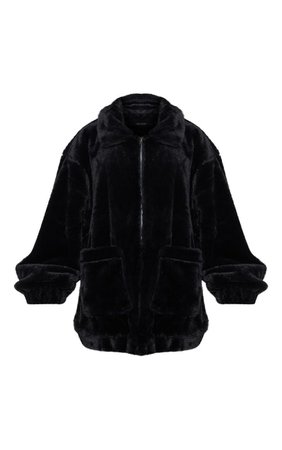 Brown Faux Fur Pocket Front Coat | PrettyLittleThing