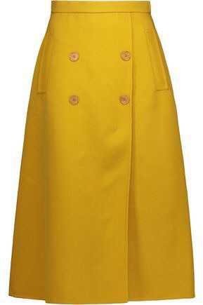 Rochas Button-Detailed Crepe Skirt
