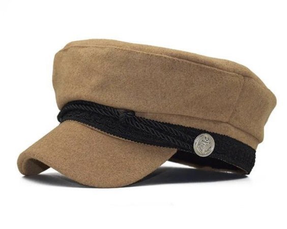 light brown hat