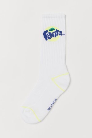 Cotton-blend Socks - White/Fanta - Ladies | H&M US