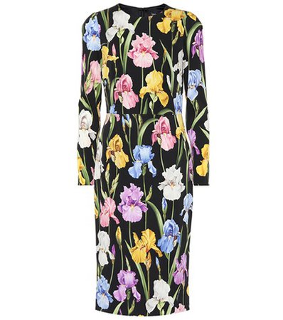 Floral silk-blend dress
