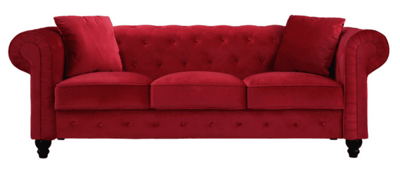 Red Tufted Couch 1