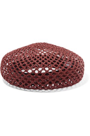 CLYDE | Acorn woven straw beret | NET-A-PORTER.COM