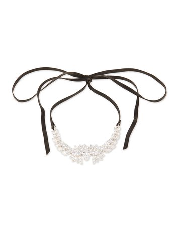 Fallon Monarch Leather & Crystal Choker Necklace | Neiman Marcus