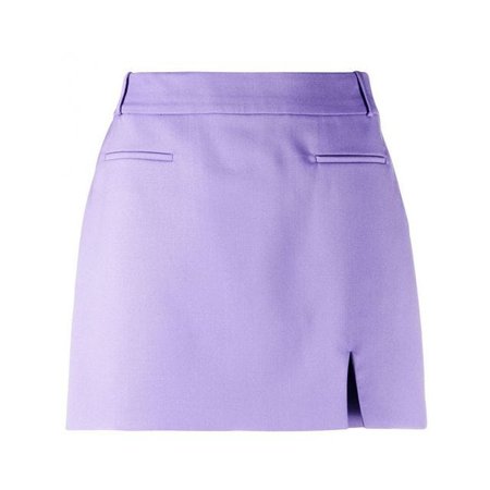 Purple slit-detail tailored mini skirt