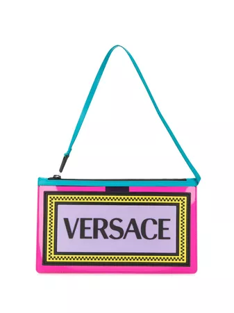 Versace Logo Plaque Clutch Bag - Farfetch