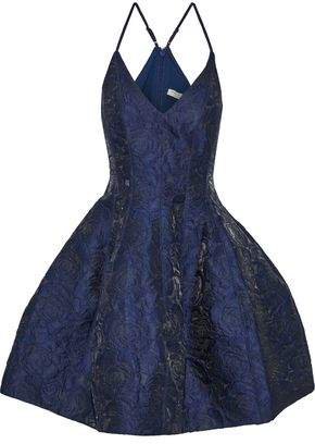 Flared Brocade Mini Dress