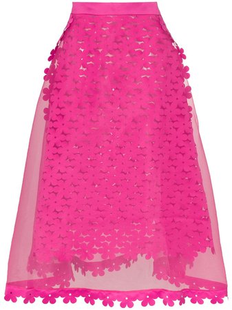 Paskal Floral Appliqué Sheer Midi Skirt - Farfetch