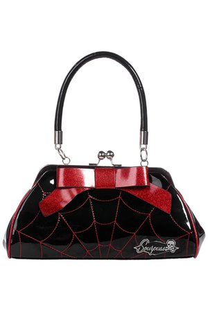 Floozy Black/Red Spiderweb Bag by Sourpuss | Gothic