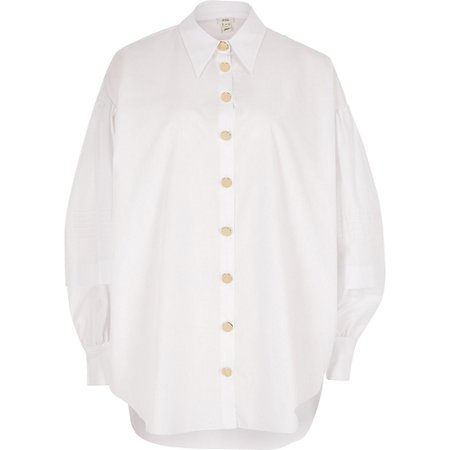 White puff layered sleeve shirt | River Island