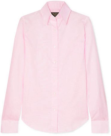 Gingham Cotton Oxford Shirt - Pink