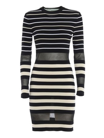 Off-white Striped Mini Dress