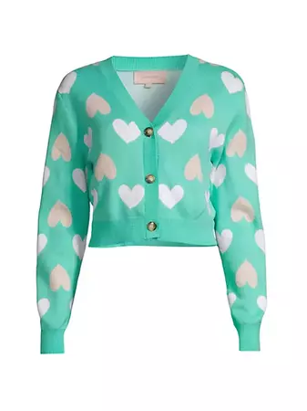 Shop Denim Bay Big Heart Cardigan Sweater | Saks Fifth Avenue