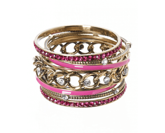 Fuchsia Glam (7 piece) Bangle Set - Bracelets