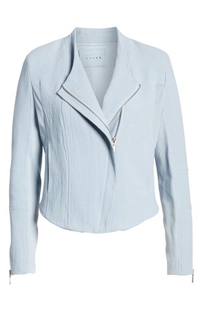 BLANKNYC Mesh Detail Crepe Jacket (Regular & Plus Size) blue