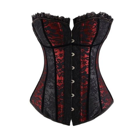 Women's Gothic Buckles Lace Overbust Corsets | RebelsMarket
