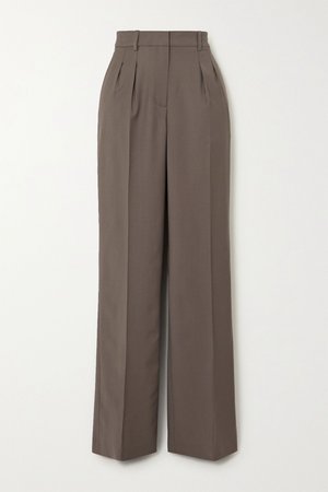 Gray Sbiru pleated wool straight-leg pants | LOULOU STUDIO | NET-A-PORTER