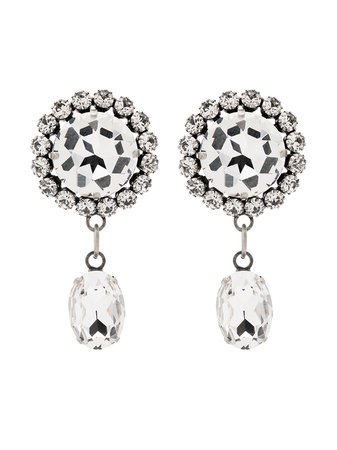 Alessandra Rich large crystal drop earrings - FARFETCH
