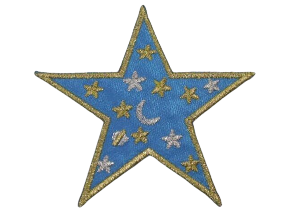 Stars on Blue Star Embroidered Iron On Patch