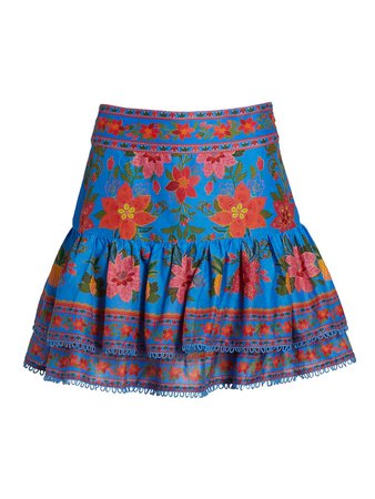Farm Rio Tropical Tapestry Mini Skirt