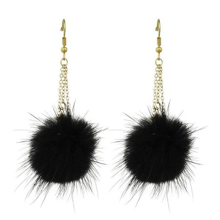 black fuzzy earrings - Google Search