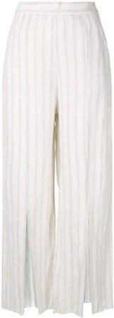 Venroy striped split wide leg trousers