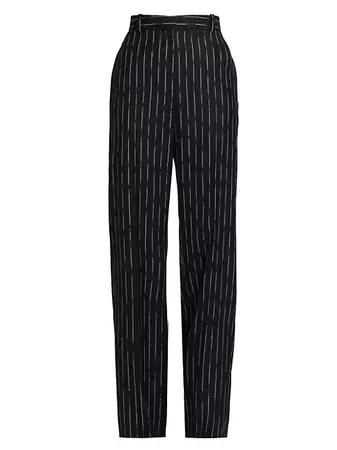 Shop Alexander McQueen Pinstriped Wool Trousers | Saks Fifth Avenue