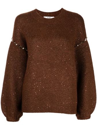 Shop b+ab bead-embellished oversized jumper with Express Delivery - FARFETCH