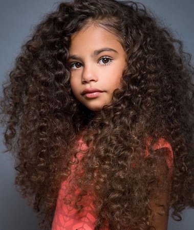 Mixed girl with curly hair