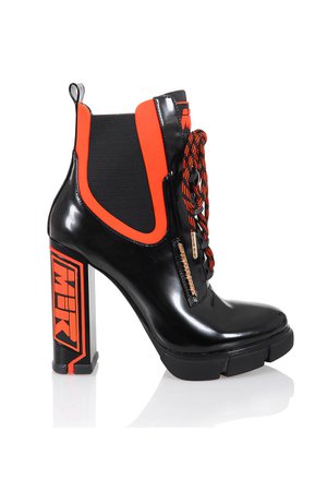 potent black/orange boots