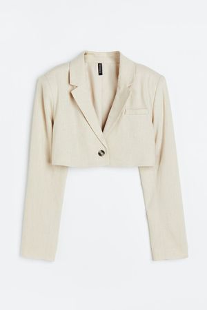 Crop Jacket - Light beige - Ladies | H&M US