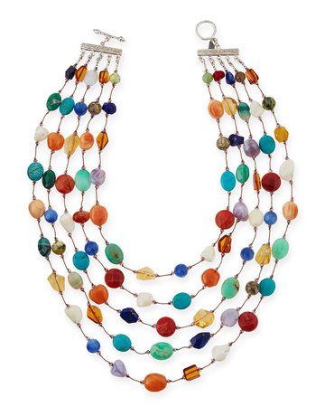 Margo Morrison Carnival 16" Five-Strand Multi-Stone Necklace