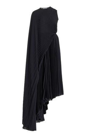 Balenciaga Pleated Asymmetric Midi Dress By Balenciaga | Moda Operandi