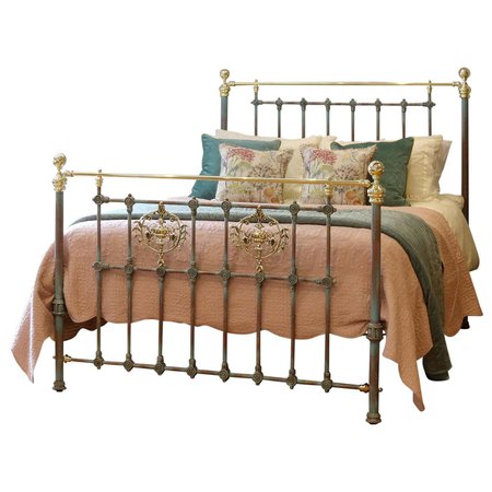 Decorative Antique Bed in Blue Verdigris MK234 For Sale at 1stDibs