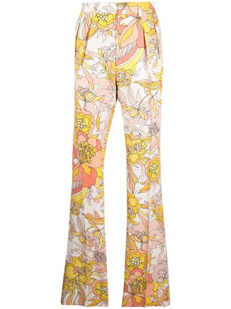 Shop TOM FORD floral-print flared trousers with Express Delivery - FARFETCH