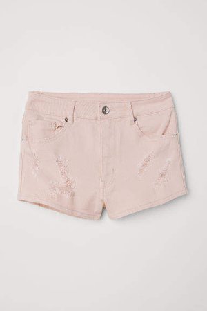 Twill Shorts High Waist - Pink