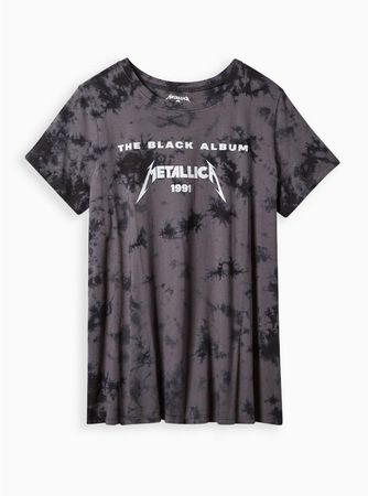Plus Size - Metallica Classic Fit Crew Tee - Cotton Grey Tie Dye - Torrid