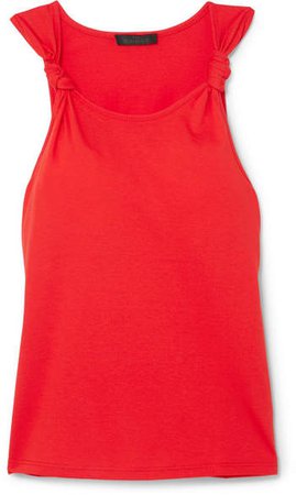 The Range - Knotted Cotton-jersey Tank - Red