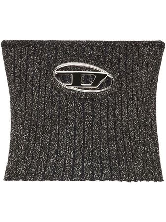 Diesel logo-plaque ribbed-knit Top - Farfetch