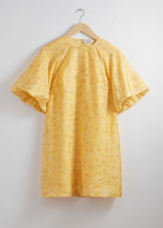 Balloon-Sleeve Mini Dress - Yellow Florals - Mini dresses - & Other Stories US