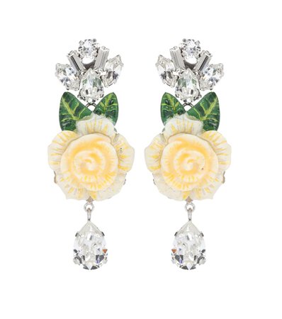 Crystal And Resin Floral Earrings - Dolce & Gabbana | mytheresa.com