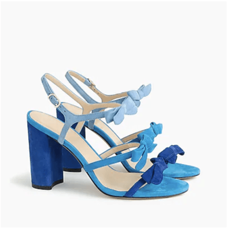 $248 J.Crew Stella bow heels (100mm)-H5568-suede-blue-size 5, 5,5, 8.5, 9-NEW! | eBay