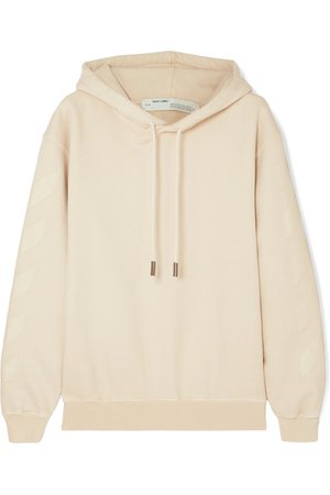 Off-White | Printed cotton-terry hoodie | NET-A-PORTER.COM