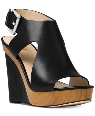 Michael Kors Josephine Wedge Sandals & Reviews - Sandals & Flip Flops - Shoes - Macy's black