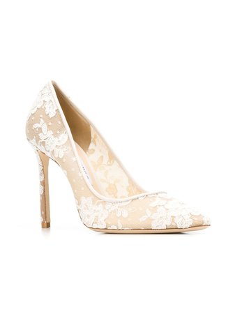 Shop white Jimmy Choo Romy 100 lace pumps with Express Delivery - Farfetch